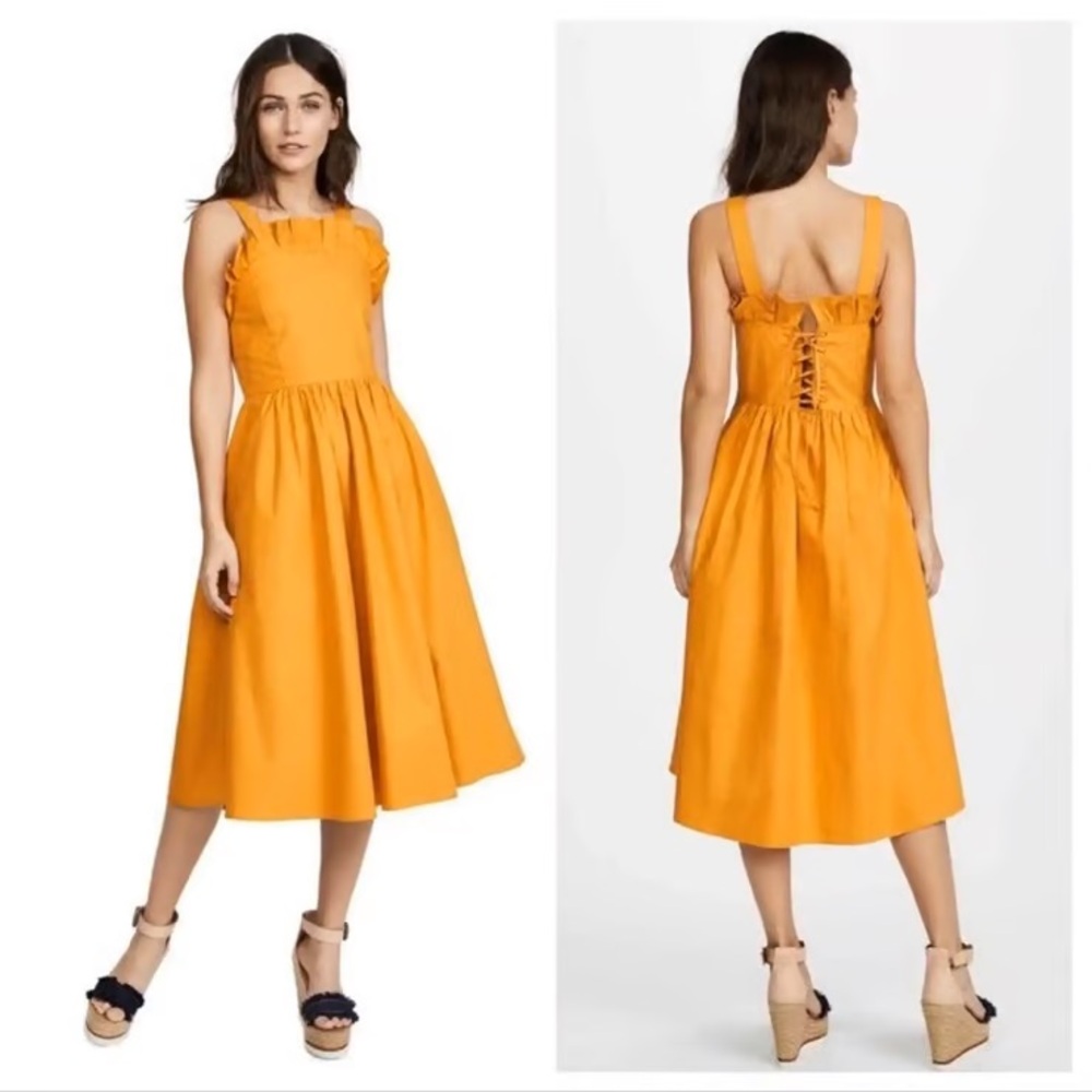Sea New York lace back Maxi dress in mustard color